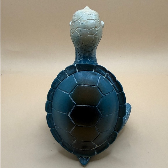Meditating Turtle Reptile Decor - Blue and Cream - Picture 2 of 5